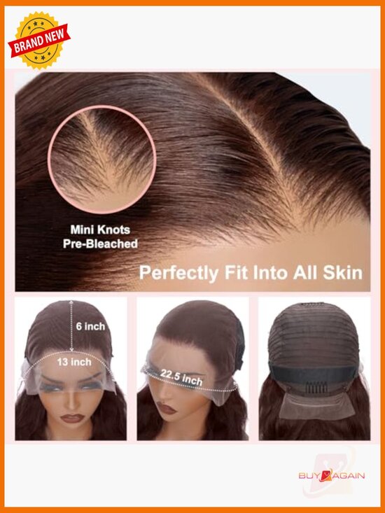 30 Inch Body Wave 13x6 HD Lace Front Wig Human Hair 200 Density Pre Plucked